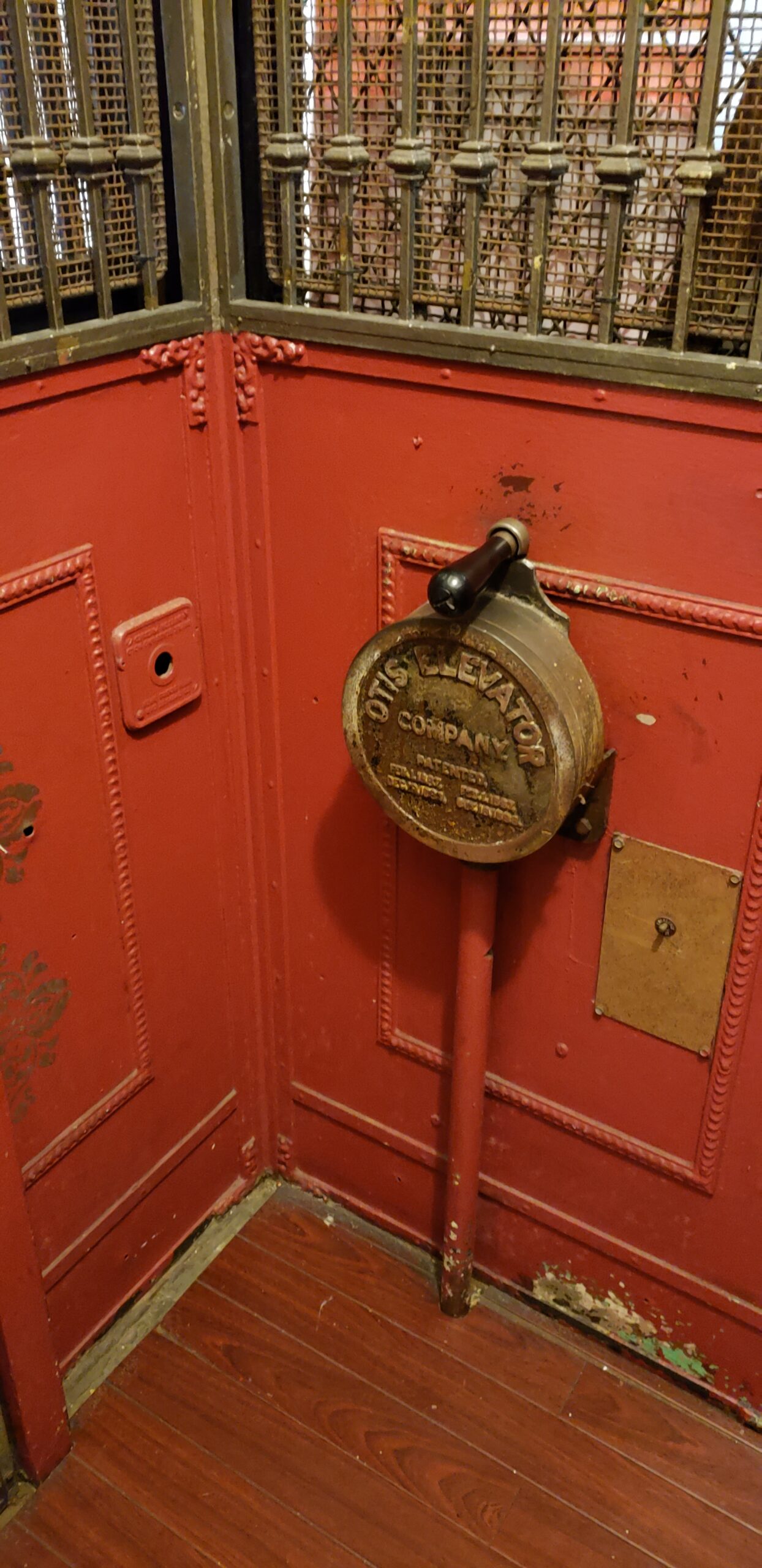 Inside Oddfellow Hall 2 College Street Toronto Original Otis elevator - interior control mechanism